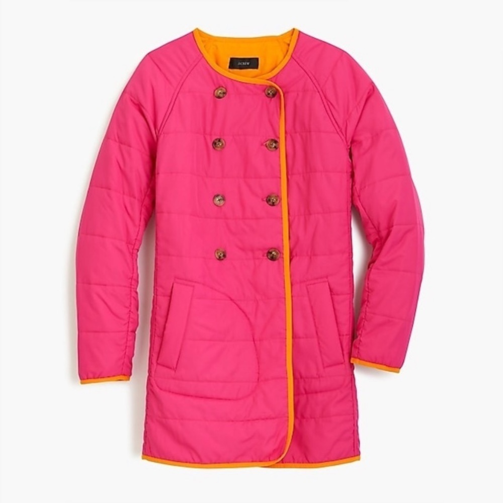 J.Crew Quilted Reversible Double Breasted Puffer Jacket - Picture 2 of 13